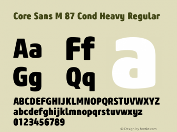 Core Sans M 87 Cond Heavy Regular Version 1.000;PS 001.001;hotconv 1.0.56 Font Sample