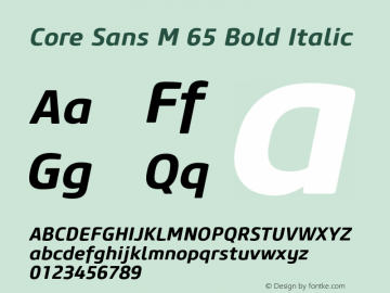 Core Sans M 65 Bold Italic Version 1.000;PS 001.001;hotconv 1.0.56图片样张