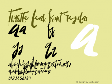 Thystle Leaf Font Regular Version 0.00 June 30, 2015图片样张