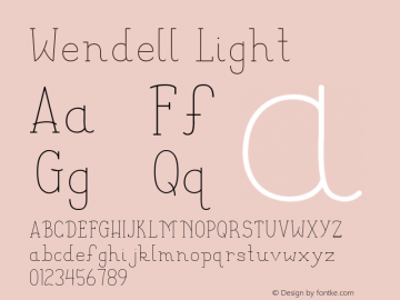 Wendell Light Version 1.00 June 25, 2015, initial release图片样张