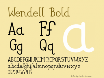 Wendell Bold Version 1.00 June 25, 2015, initial release图片样张