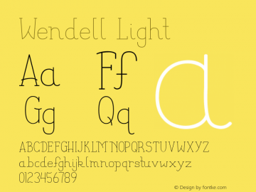 Wendell Light Version 1.00 June 25, 2015, initial release图片样张