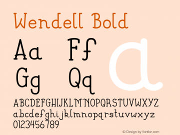 Wendell Bold Version 1.00 June 25, 2015, initial release图片样张