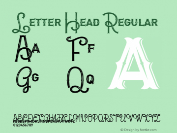 Letter Head Regular Version 1.00 June 30, 2015, initial release Font Sample