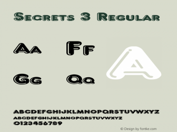 Secrets 3 Regular 1.0 Tue Apr 25 21:01:53 1995 Font Sample