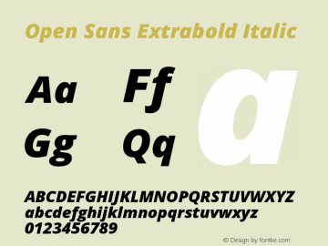 Open Sans Extrabold Italic Version 1.10图片样张