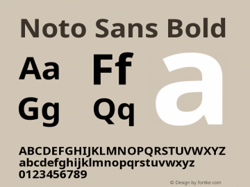 Noto Sans Bold Version 1.05 uh Font Sample