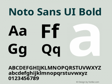 Noto Sans UI Bold Version 1.05 uh图片样张