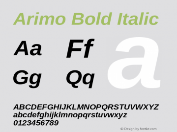 Arimo Bold Italic Version 1.23图片样张