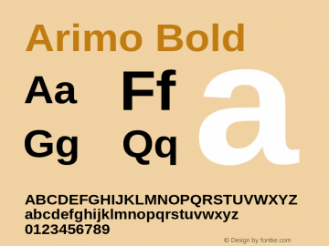 Arimo Bold Version 1.23图片样张