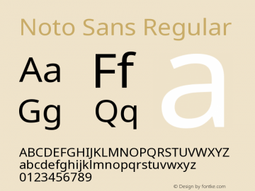 Noto Sans Regular Version 1.05 uh Font Sample