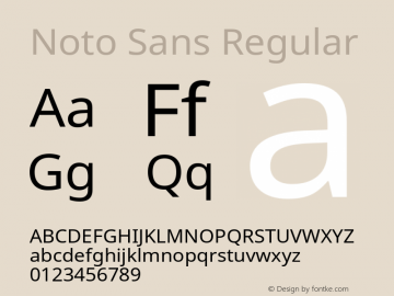 Noto Sans Regular Version 1.05 Font Sample