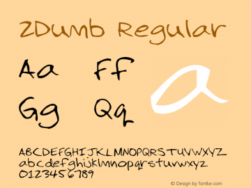 2Dumb Regular Version 1.000 Font Sample