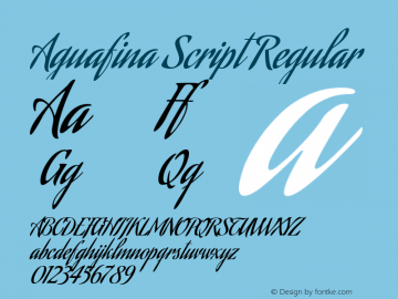 Aguafina Script Regular Version 1.000图片样张