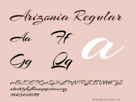 Arizonia Regular Version 1.003 Font Sample