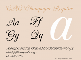 CAC Champagne Regular v1.2 8/28/96 Font Sample