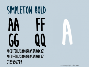 Simpleton Bold Version 1.000;PS 001.000;hotconv 1.0.70;makeotf.lib2.5.58329 Font Sample