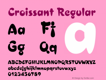 Croissant Regular Altsys Fontographer 3.5  4/10/93 Font Sample