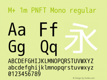 M+ 1m PNFT Mono regular Version 1.018图片样张