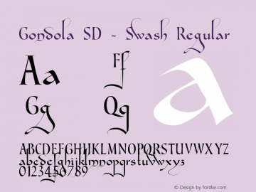 Gondola SD - Swash Regular Version 1.4 2009 Font Sample