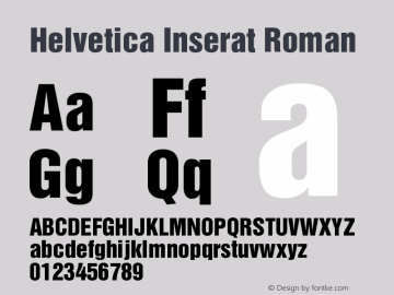 Helvetica Inserat Roman Version 001.004 Font Sample