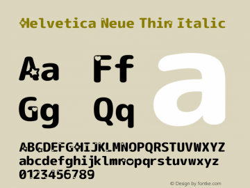 Helvetica Neue Thin Italic 9.0d56e1 Font Sample