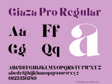 Giaza Pro Regular Version 1.000;PS 001.001;hotconv 1.0.56 Font Sample