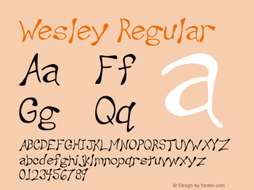 Wesley Regular Version 1.00 4/25/98 Font Sample