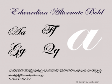 Edwardian Alternate Bold Macromedia Fontographer 4.1 9/4/99图片样张