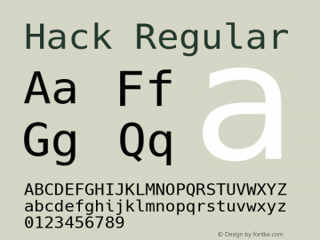 Hack Regular 1.3 Font Sample