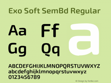 Exo Soft SemBd Regular Version 1.000;PS 001.001;hotconv 1.0.56图片样张
