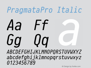 PragmataPro Italic Version 0.821图片样张