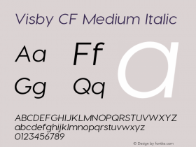 Visby CF Medium Italic Version 1.097 Font Sample