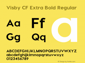 Visby CF Extra Bold Regular Version 1.000;PS 002.000;hotconv 1.0.70;makeotf.lib2.5.58329图片样张