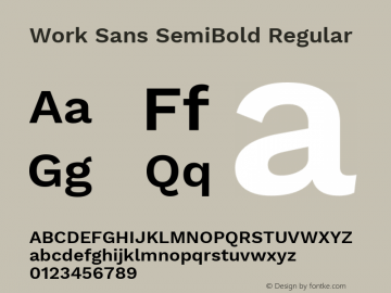 Work Sans SemiBold Regular Version 1.029图片样张