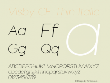 Visby CF Thin Italic Version 1.097图片样张