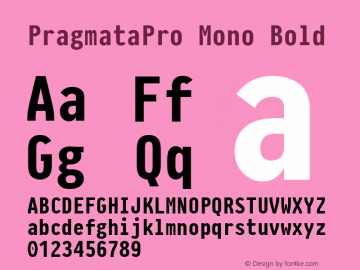 PragmataPro Mono Bold Version 0.821图片样张