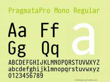 PragmataPro Mono Regular Version 0.821图片样张