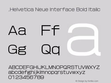 .Helvetica Neue Interface Bold Italic 10.0d35e1 Font Sample