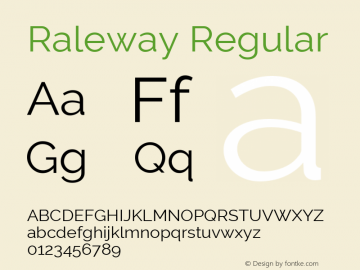 Raleway Regular Version 3.000; ttfautohint (v0.96) -l 8 -r 28 -G 28 -x 14 -w 