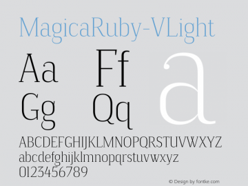 MagicaRuby-VLight ☞ Version 1.002;com.myfonts.easy.samuelstype.magica.ruby-v-light.wfkit2.version.4q6Q图片样张