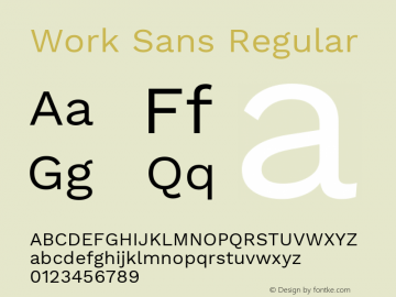 Work Sans Regular Version 1.031图片样张