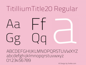 TitilliumTitle20 Regular 1.000图片样张