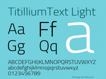 TitilliumText Light Version 60.001图片样张