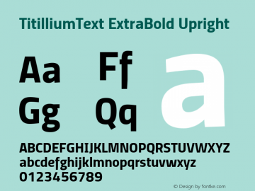 TitilliumText ExtraBold Upright Version 60.001图片样张