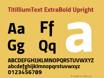 TitilliumText ExtraBold Upright Version 60.001图片样张