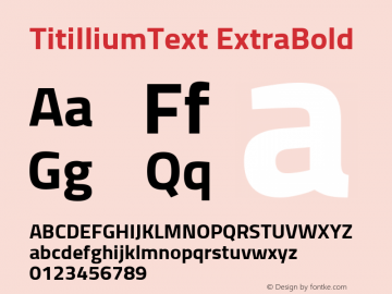 TitilliumText ExtraBold Version 60.001图片样张