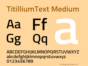 TitilliumText Medium Version 60.001 Font Sample