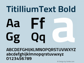 TitilliumText Bold Version 60.001图片样张