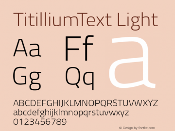 TitilliumText Light Version 60.001 Font Sample
